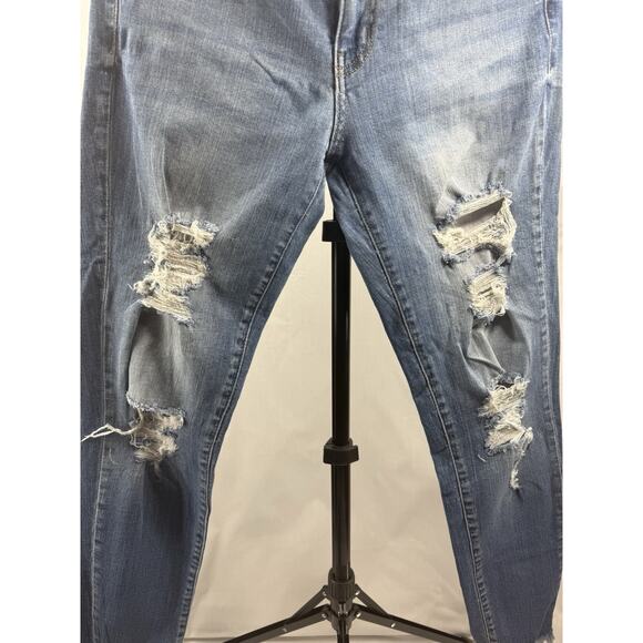 KanCan LA Distressed Skinny Jeans Women’s Size 11/29 Cropped Ankle Blue GUC Flaw - Picture 9 of 16